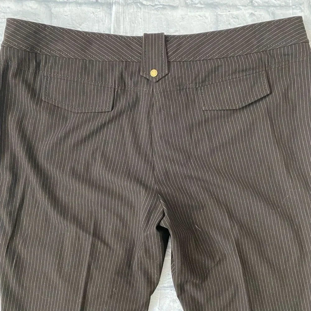 Michael Kors women 14 pin stripe dress pants brown